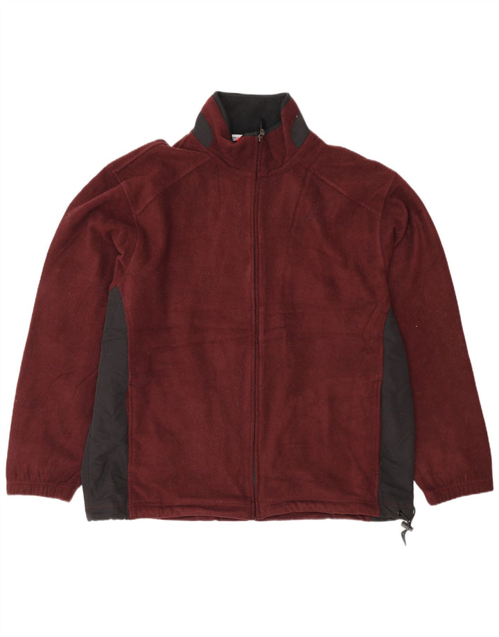 Izod Herren-Fleecejacke, UK 42, XL, Burgunderrot, Farbblock-Polyester