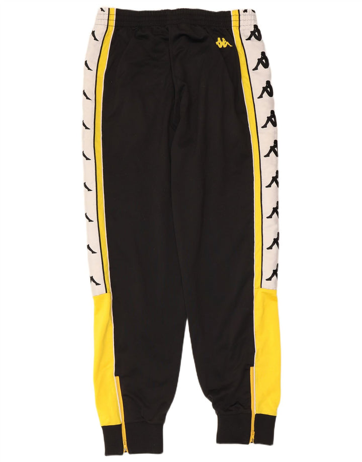 Kappa Herren-Trainingshose, Jogginghose, groß, schwarzes Farbblock-Polyester