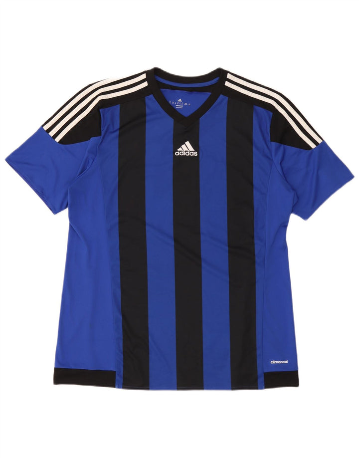 Adidas Herren Climacool Graphic T-Shirt Top XL Blau Colourblock Polyester
