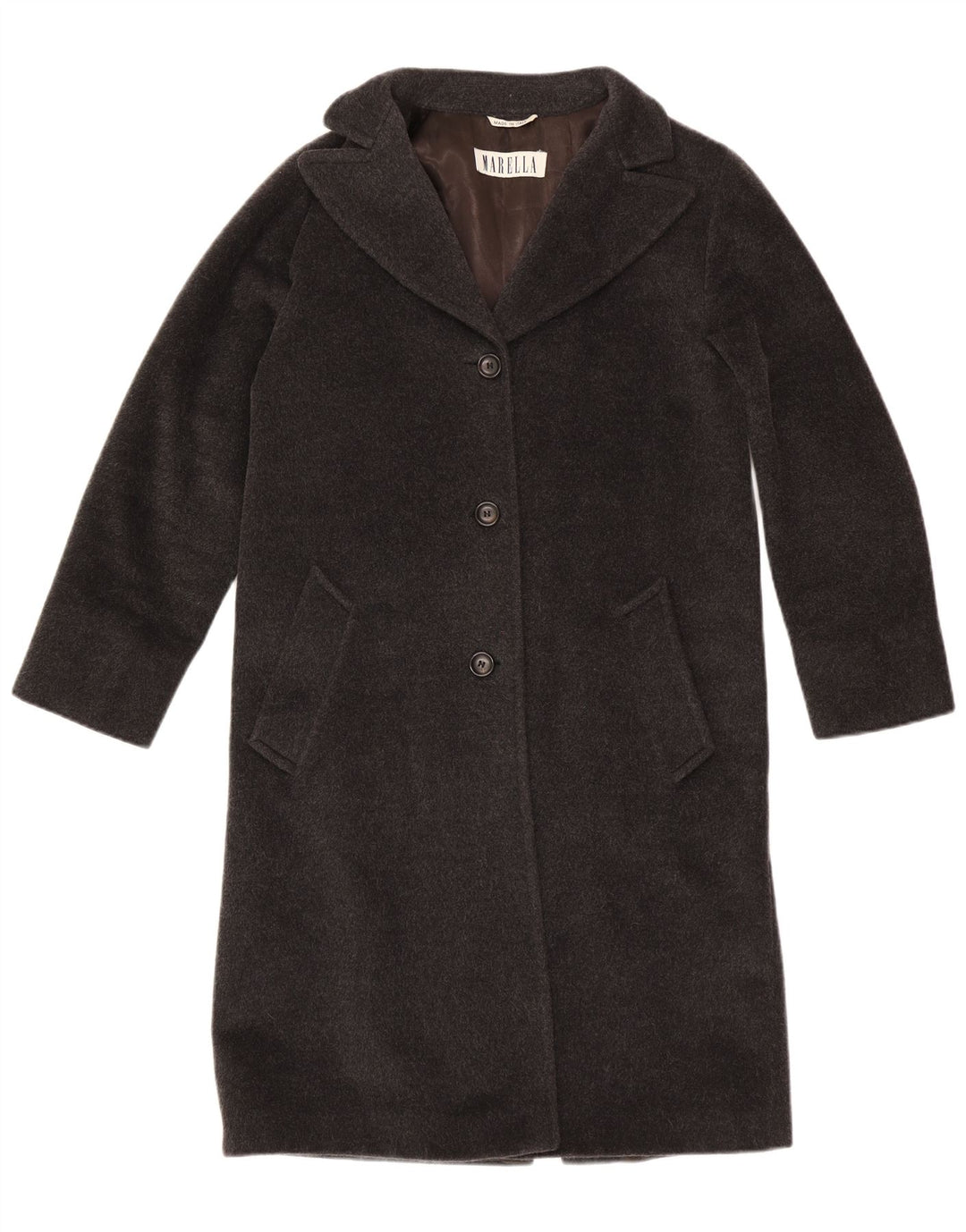 Marella Damen Übergroßer Mantel UK 8 Small Graue Wolle