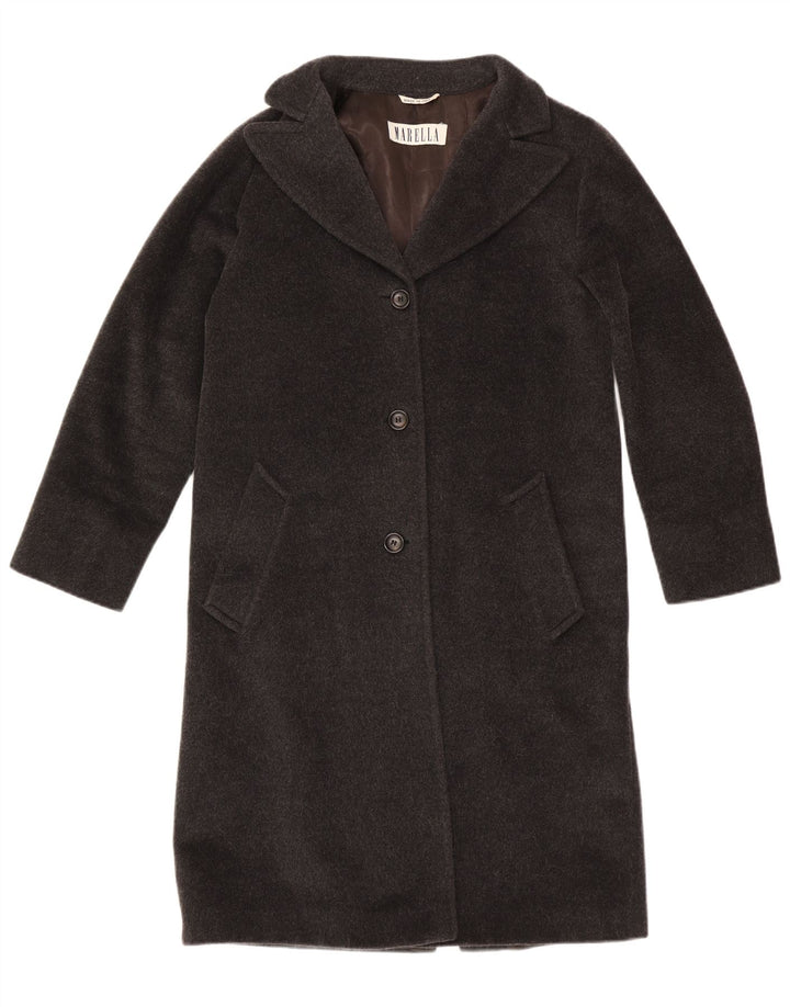 Marella Damen Übergroßer Mantel UK 8 Small Graue Wolle