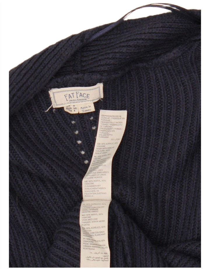 FAT FACE Offener Damen-Cardigan-Pullover, Größe S, Marineblau, Acryl