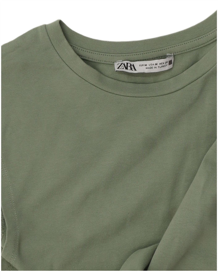Zara Damen Crop Vest Top UK 12 Mittelgrün