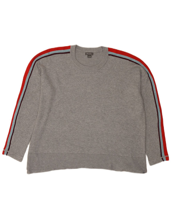 Eddie Bauer Damen-Pullover mit Rundhalsausschnitt, UK 20 2XL, Grau, Farbblock