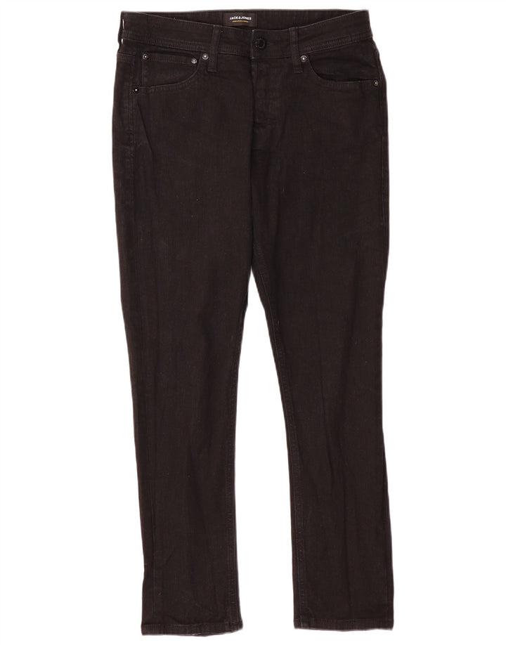 Jack & Jones Herren Slim Jeans W32 L30 Schwarze Baumwolle