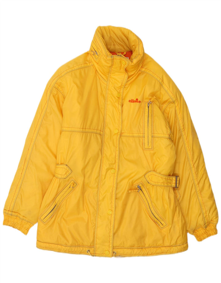 Ellesse Damen-Skijacke mit Kapuze, übergroß, UK 14, Größe L, Gelb, Farbblock