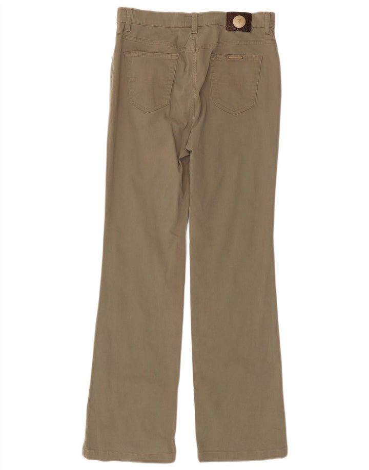TRUSSARDI Womens Bootcut Casual Trousers W29 L31 Khaki