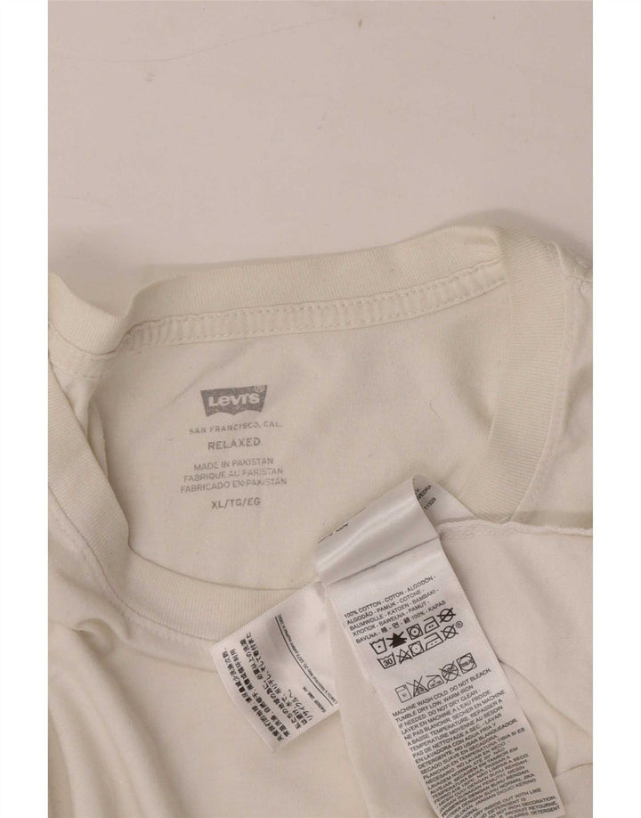 Levi's Herren-T-Shirt mit Grafik, XL, weiße Baumwolle