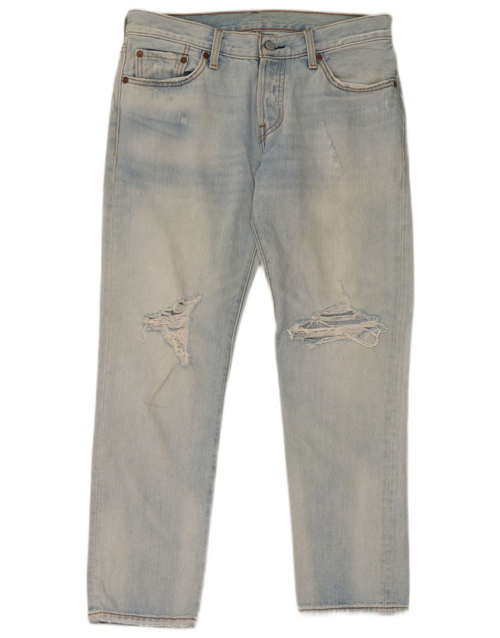 Levi's Herren 501 Distressed Straight Jeans W27 L27 Blaue Baumwolle