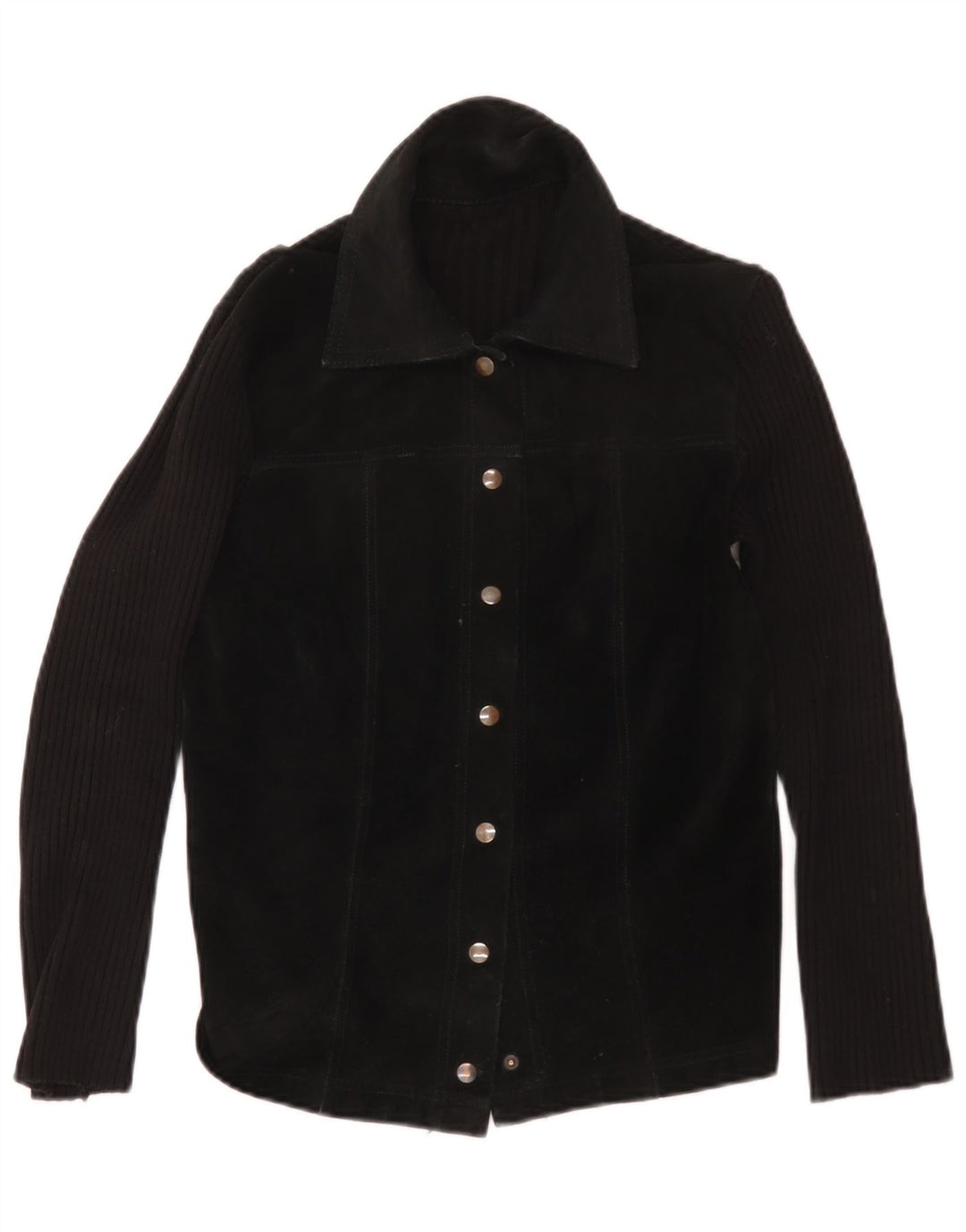 Vintage Mädchen Wildlederjacke 11-12 Jahre Schwarz