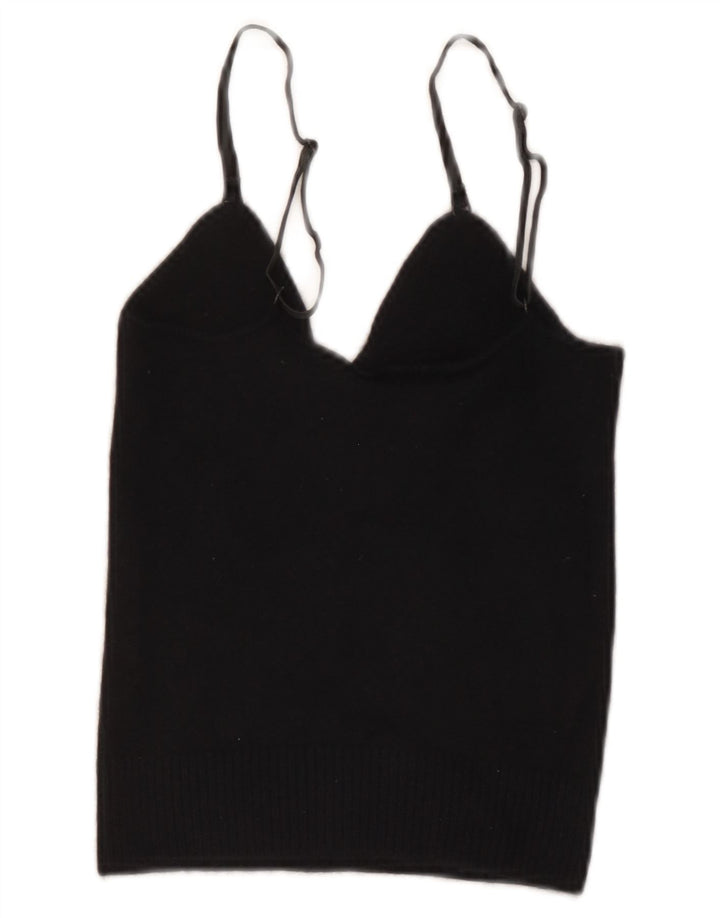 Emporio Armani Damen Crop Cami Top IT 40 Small Marineblaue Wolle