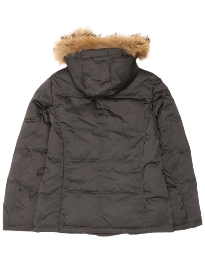 Geox Damen Respira Hooded Wattierte Jacke UK 14 Large Grau