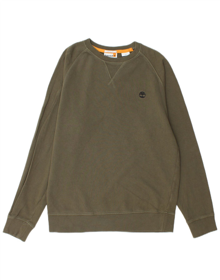 Timberland Herren-Sweatshirt mit normaler Passform, klein, Khaki, Baumwolle
