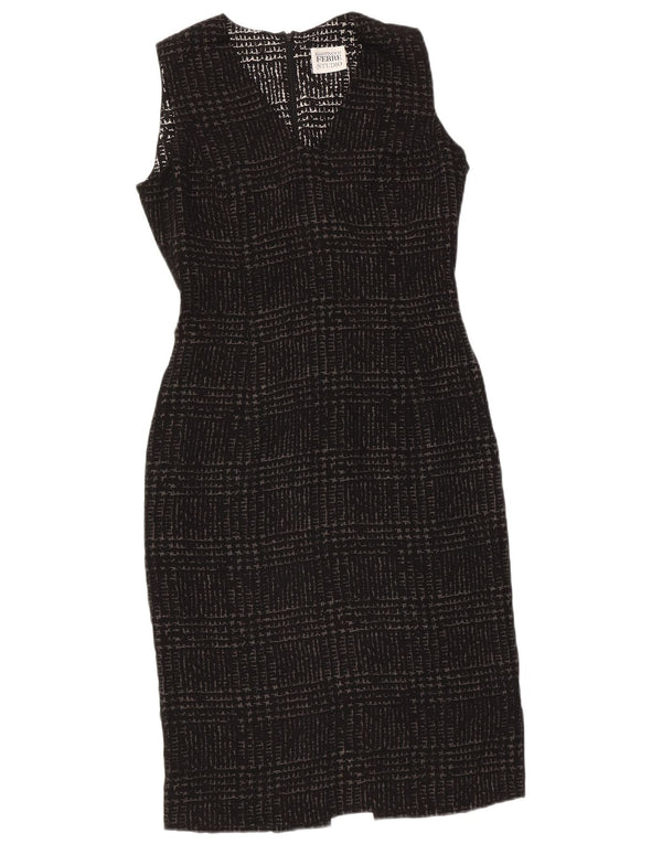 Gianfranco Ferre Damen Etuikleid UK 10 Small Schwarz Hahnentritt