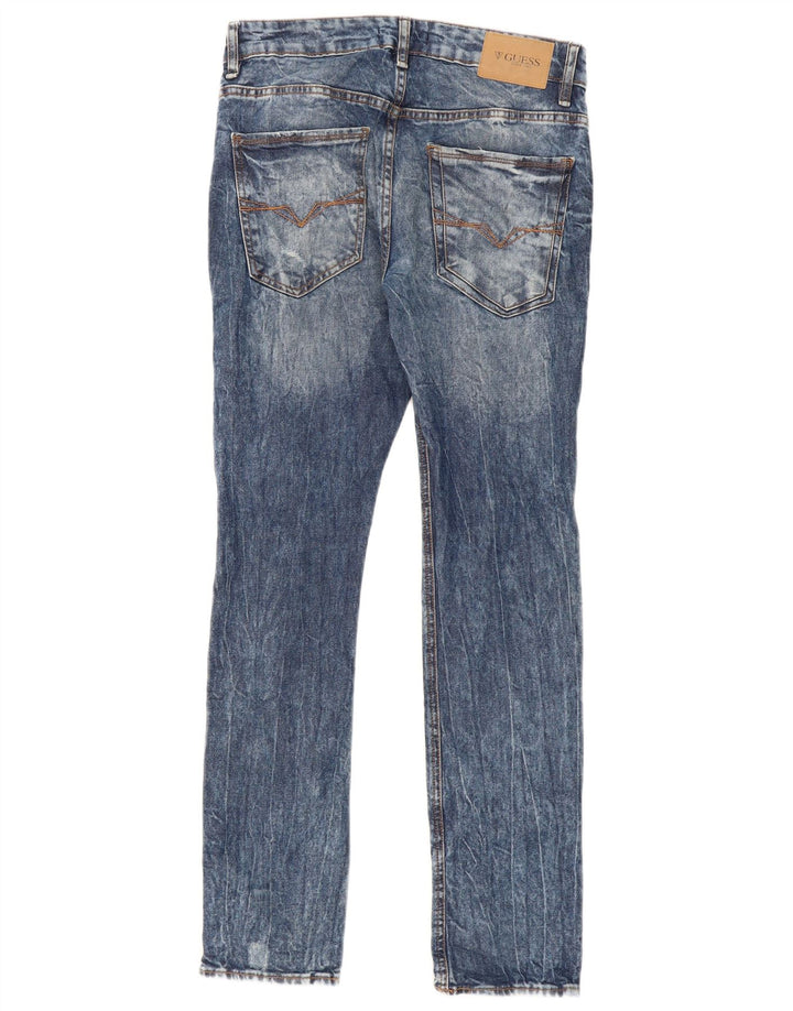 Guess Herren Distressed Slim Jeans W31 L31 Blaue Baumwolle