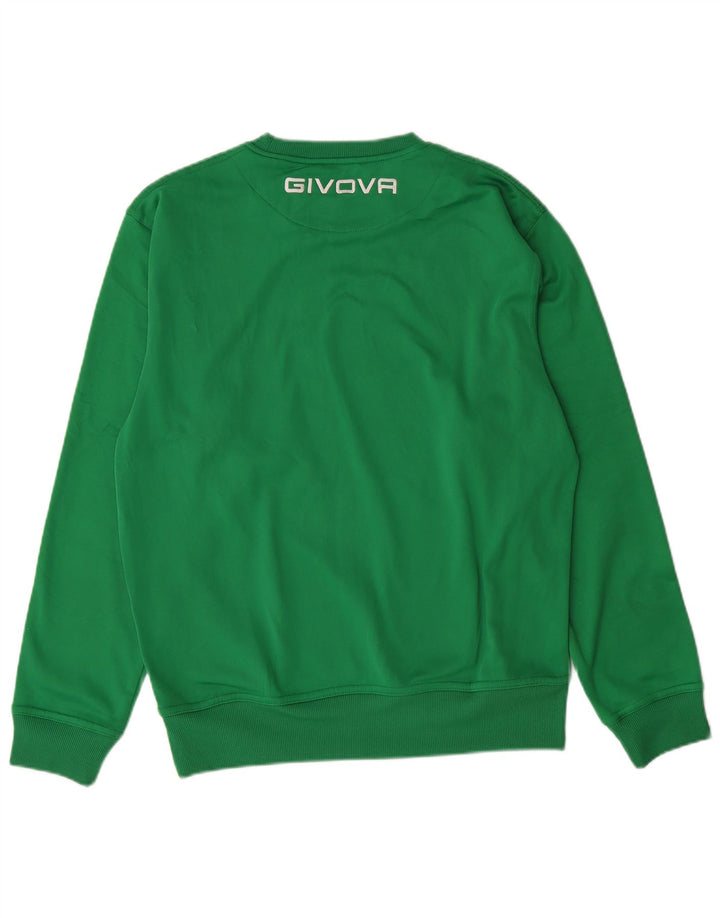 GIVOVA Grafischer Herren-Sweatshirtpullover aus mittelgrünem Polyester
