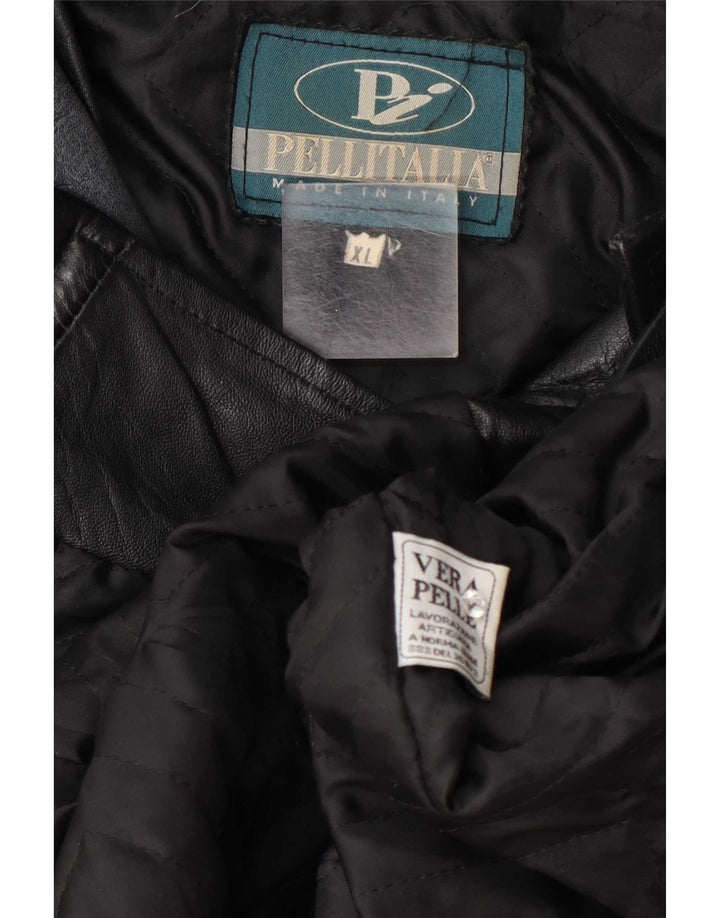 Pellitalia Damen Lederjacke mit Kapuze UK 18 XL Schwarz