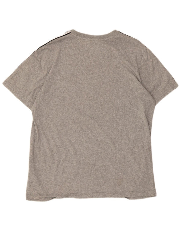 Nike Womens Graphic T-Shirt Top UK 16 Large Grau gefleckte Baumwolle