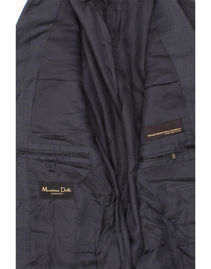 MASSIMO DUTTI Mens 3 Button Blazer Jacket EU 50 Medium Navy Blue Wool Vintage Massimo Dutti and Second-Hand Massimo Dutti from Messina Hembry 