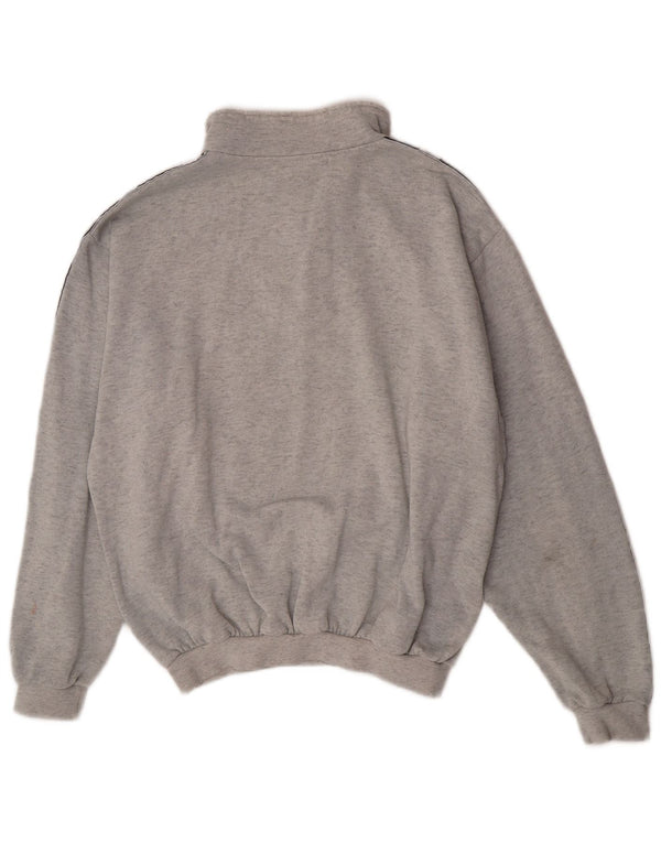 Asics Herren-Sweatshirt mit grafischem Reißverschluss und Rundhalsausschnitt, Größe L, Grau