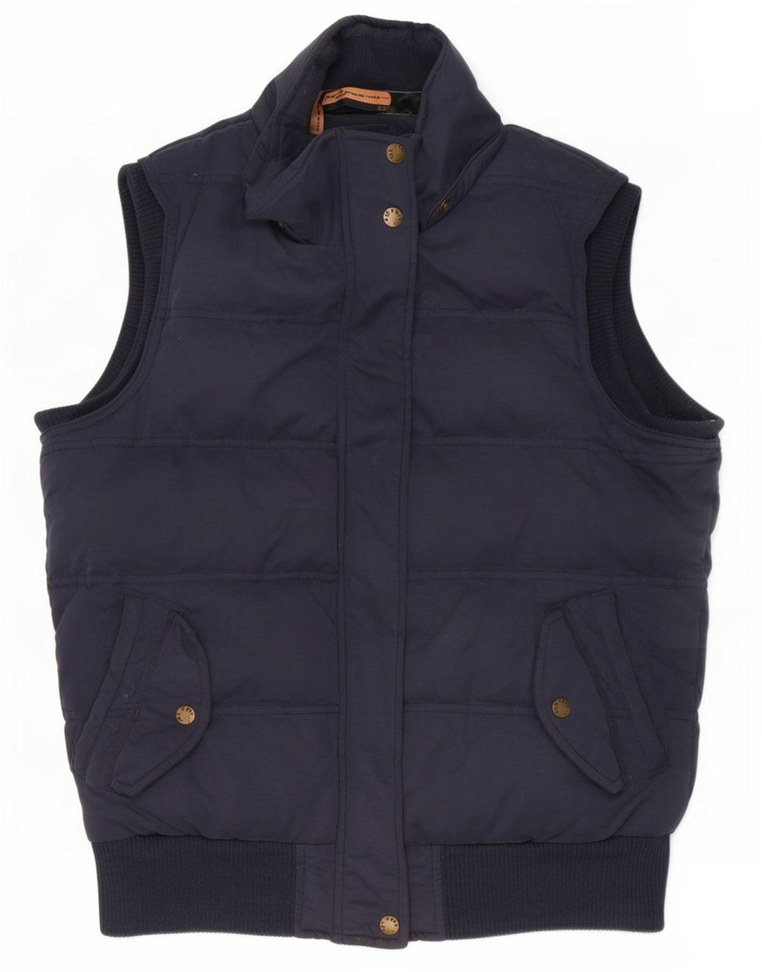 Fat Face Wattierte Damenweste UK 12 Medium Marineblau Polyester
