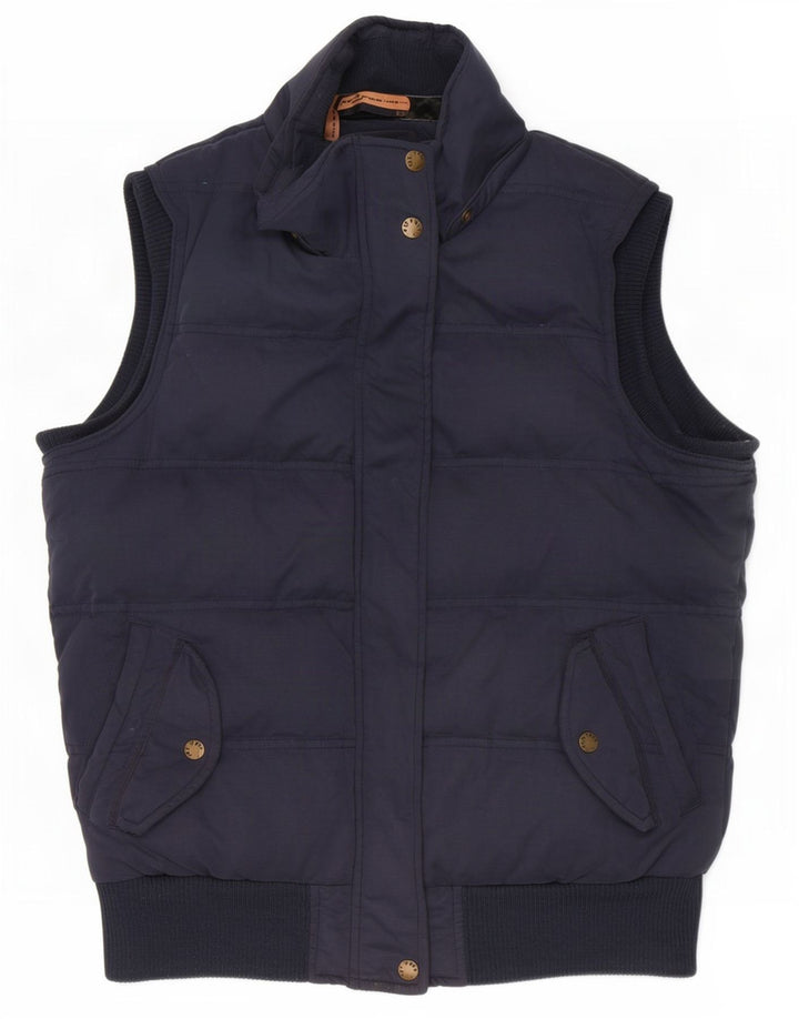 Fat Face Wattierte Damenweste UK 12 Medium Marineblau Polyester
