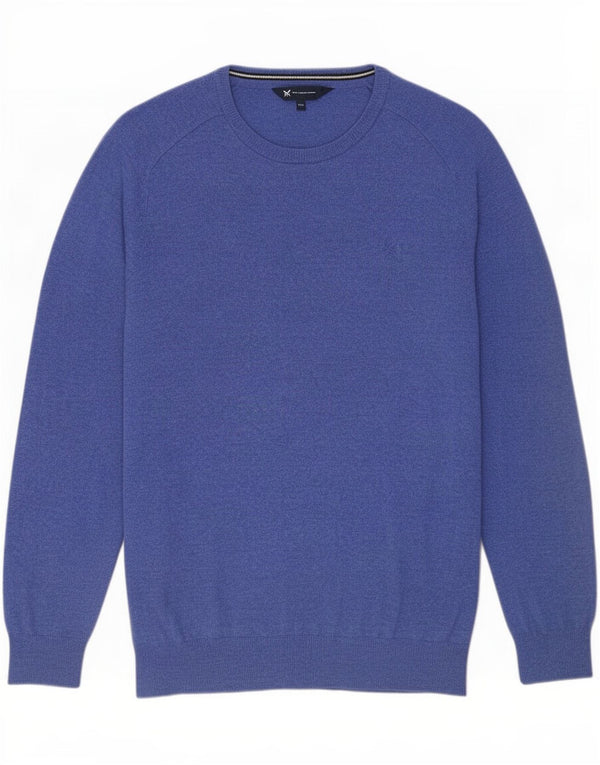 Crew Clothing Herren-Pullover mit U-Boot-Ausschnitt, 2XL, blaue Wolle