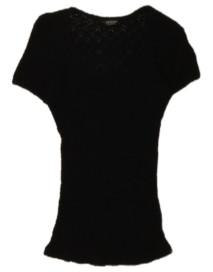 Guess Spitzenblusenoberteil für Damen, UK 12, Mittelschwarz, geblümt