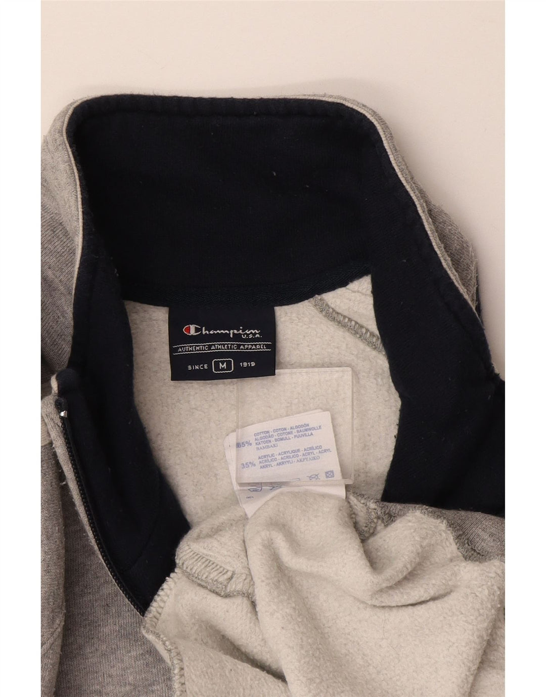 Champion Herren-Trainingsanzug-Oberjacke aus mittelgrauer Colourblock-Baumwolle