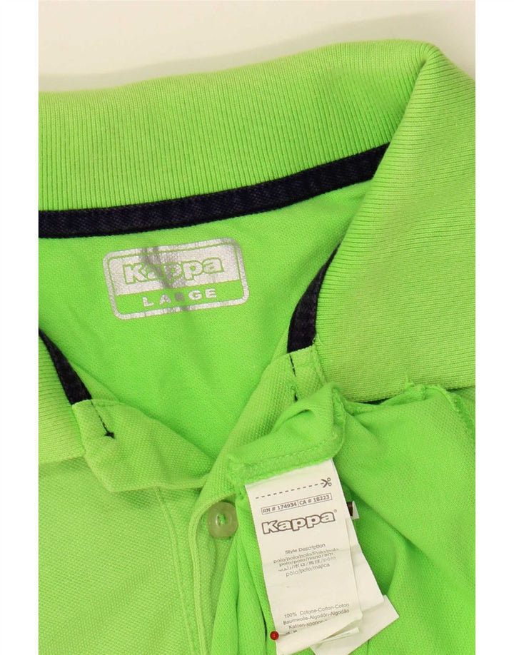 Kappa Herren-Poloshirt, groß, grüne Baumwolle