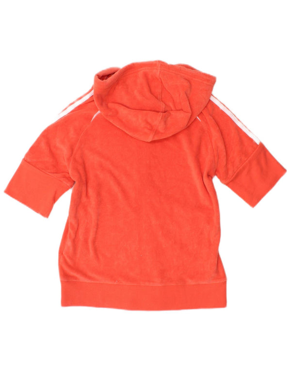 Adidas Damen Crop Short Sleeve Trainingsanzug Top Jacke UK 10 Small Orange