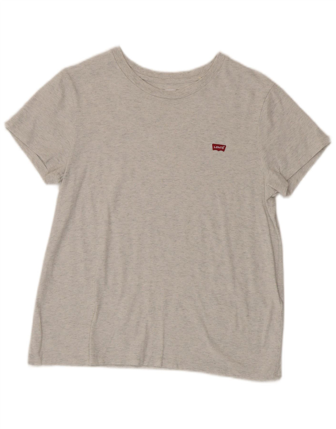 Levi's Damen-T-Shirt-Oberteil UK 12 Mittelgrau gefleckte Baumwolle