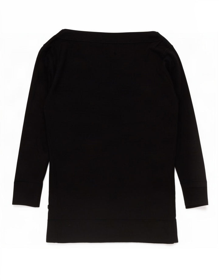 Marks & Spencer Damen-Top, 3/4-Ärmel, UK-Größe 12, Mittelschwarz, Viskose