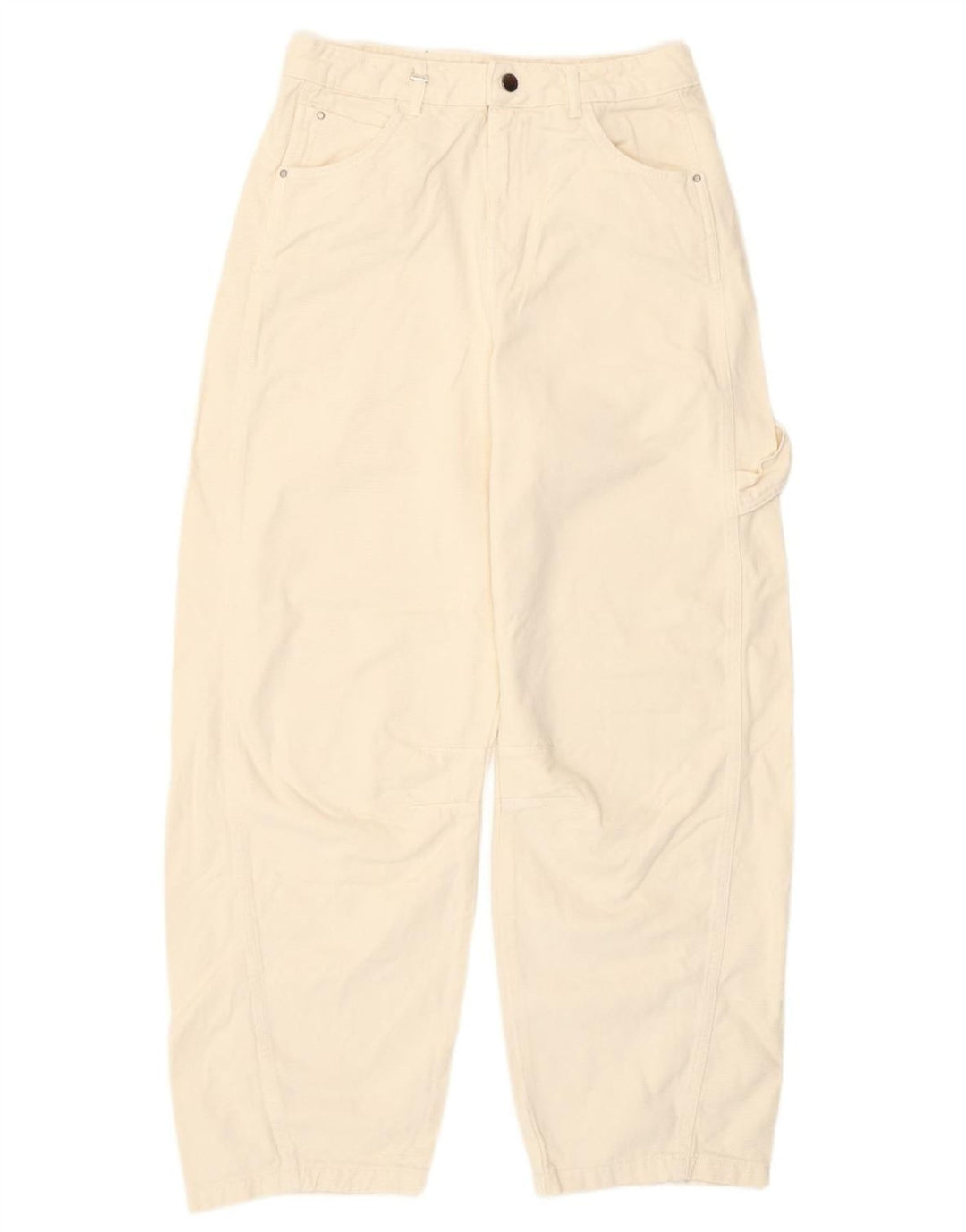 Benetton Damen Tapered Jeans W30 L29 Off White