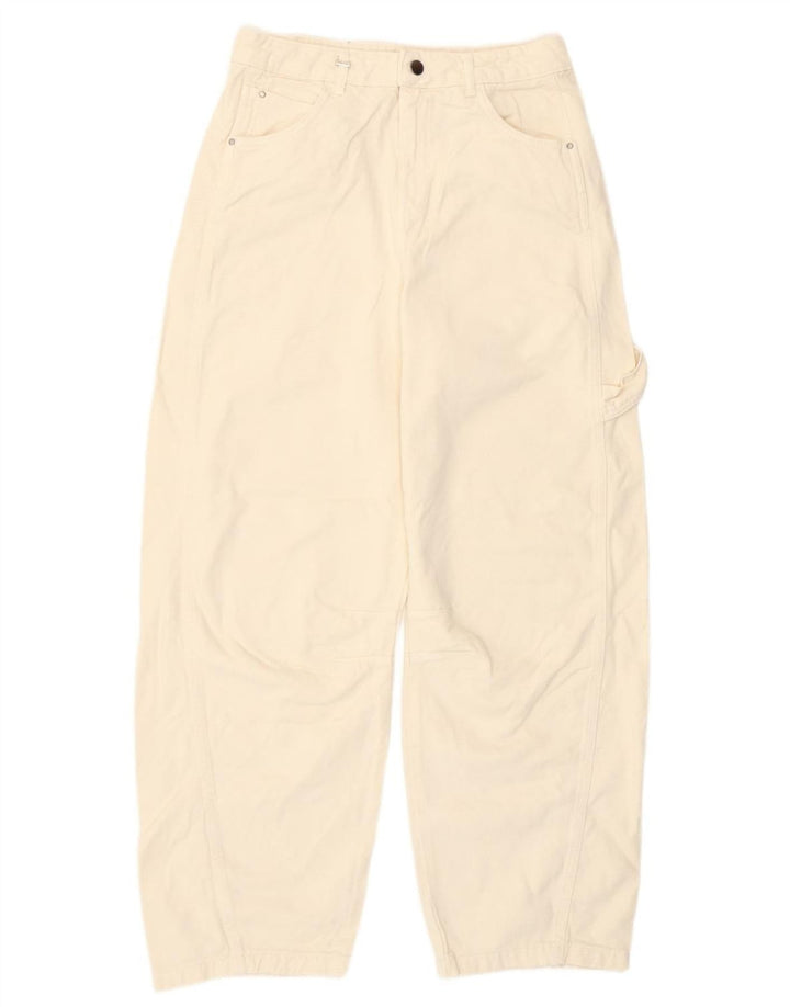 Benetton Damen Tapered Jeans W30 L29 Off White