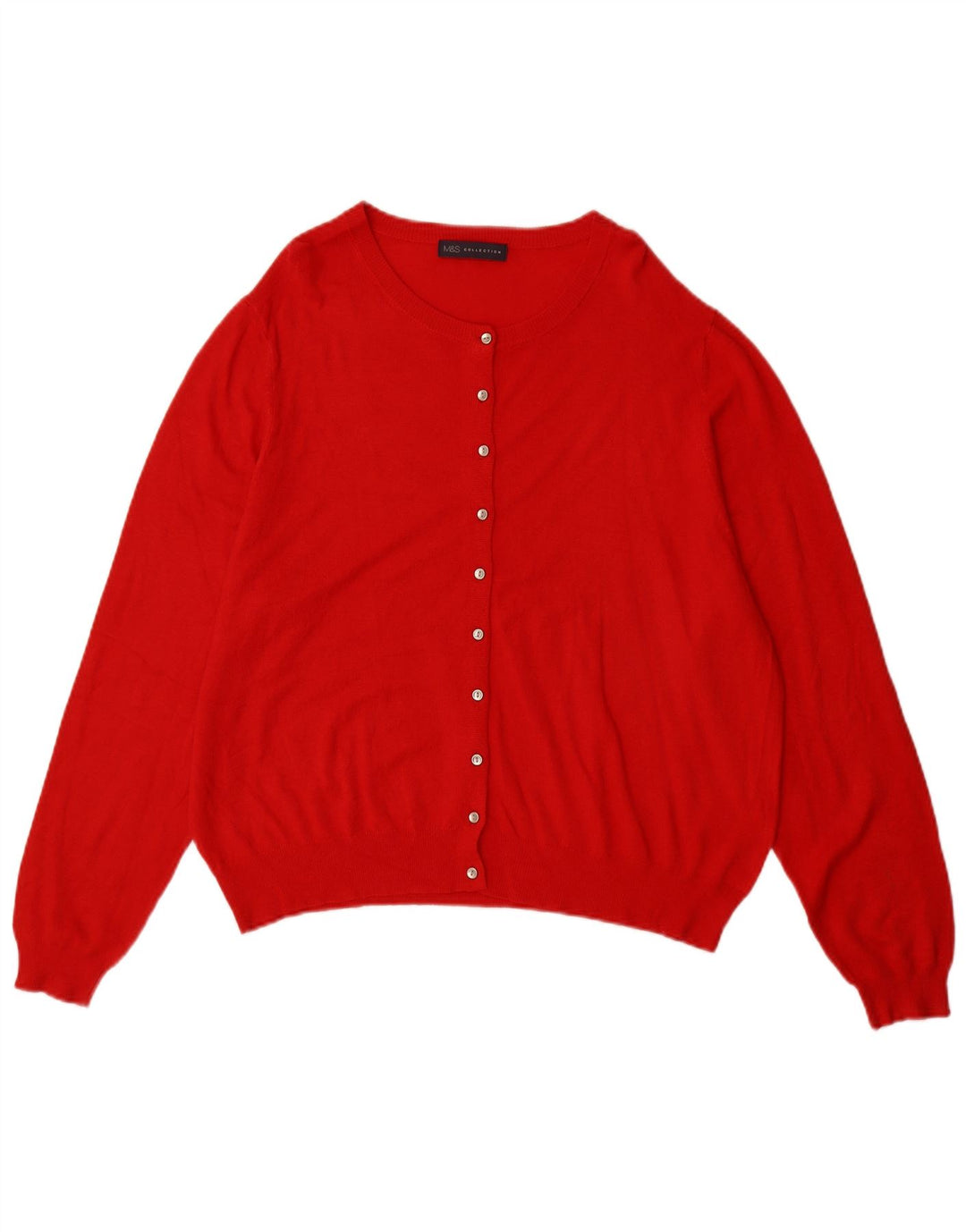 MARKS & SPENCER Damen Strickjacke UK 20 2XL Rote Viskose