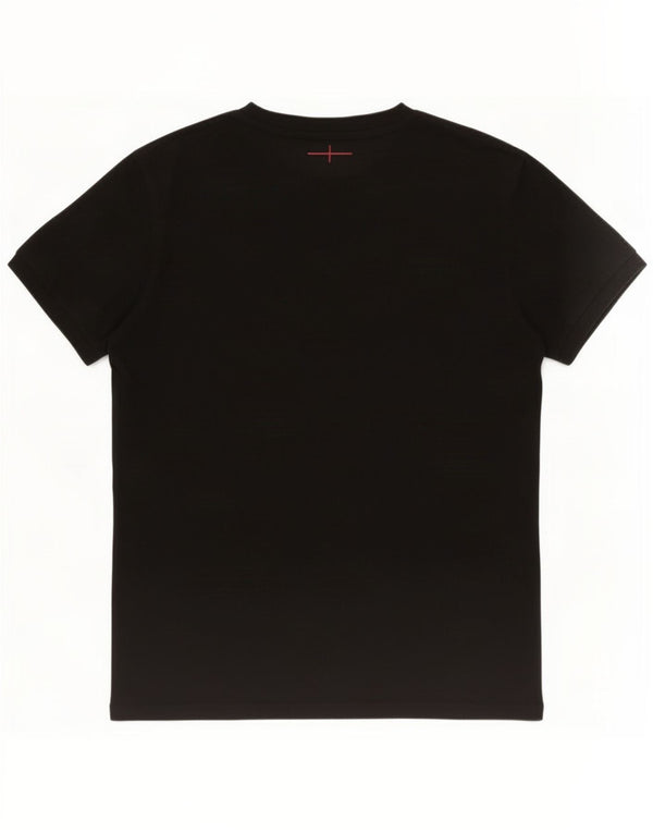 Umbro Womens Graphic T-Shirt Top UK 12 Mittelschwarze Baumwolle