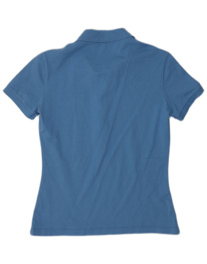 Lacoste Damen-Poloshirt, Größe 40, mittelblaue Baumwolle