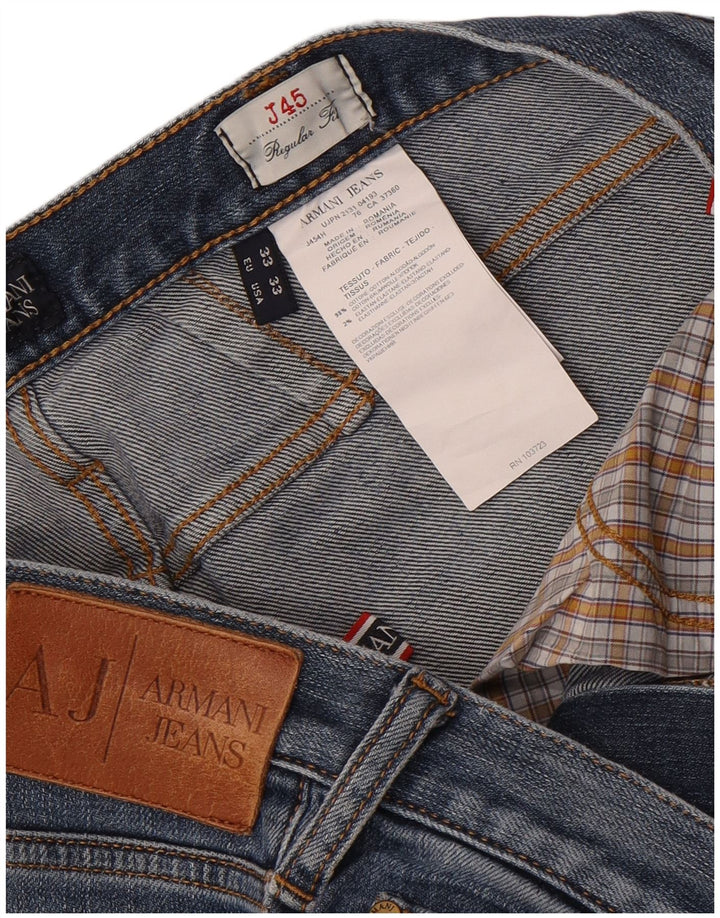 Armani Herren Regular Fit Straight Jeans W33 L31 Blaue Baumwolle