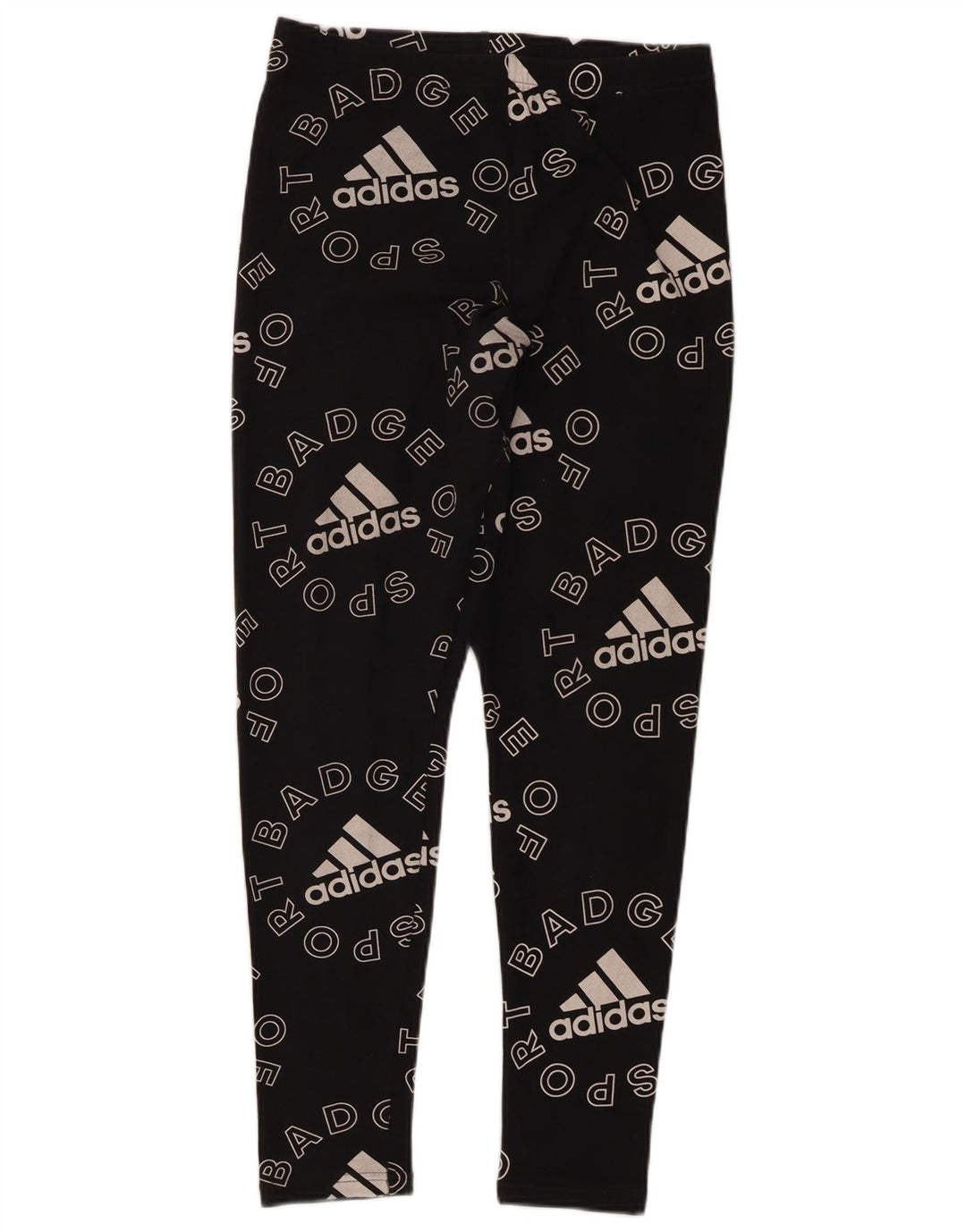 Adidas Damen Graphic Leggings UK 12/14 Medium Schwarz