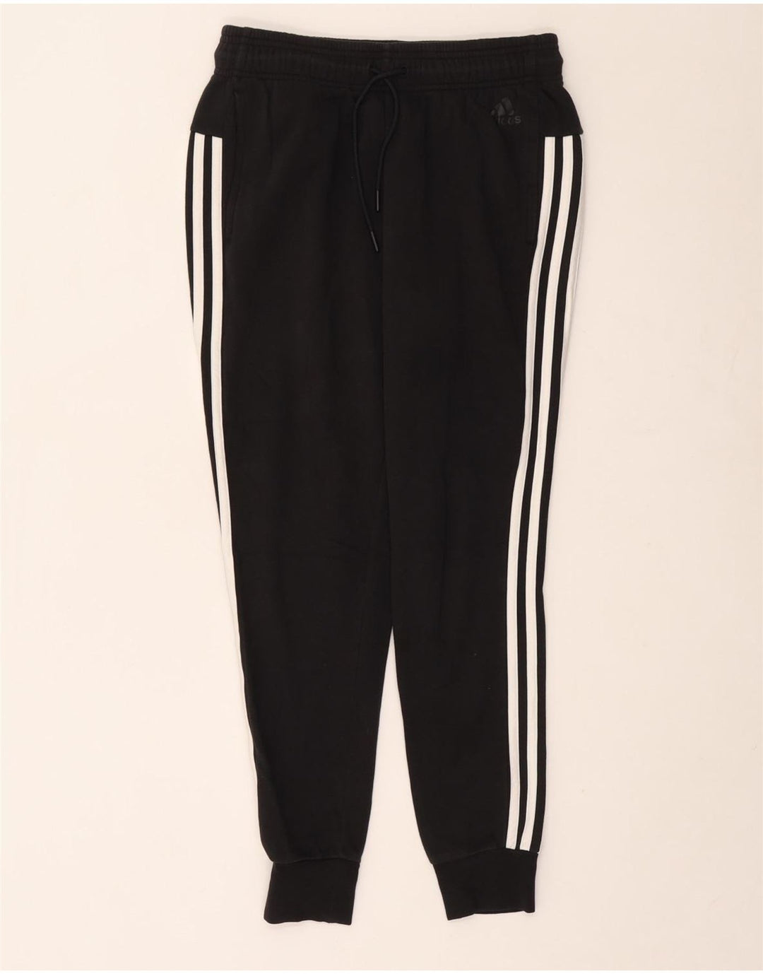 ADIDAS Damen Trainingshose Jogger UK 4/6 XS Schwarz Baumwolle