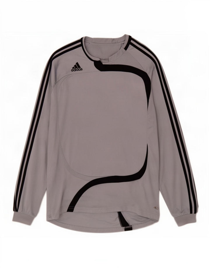 Adidas Herren Top Langarm XL Grau Colourblock Polyester