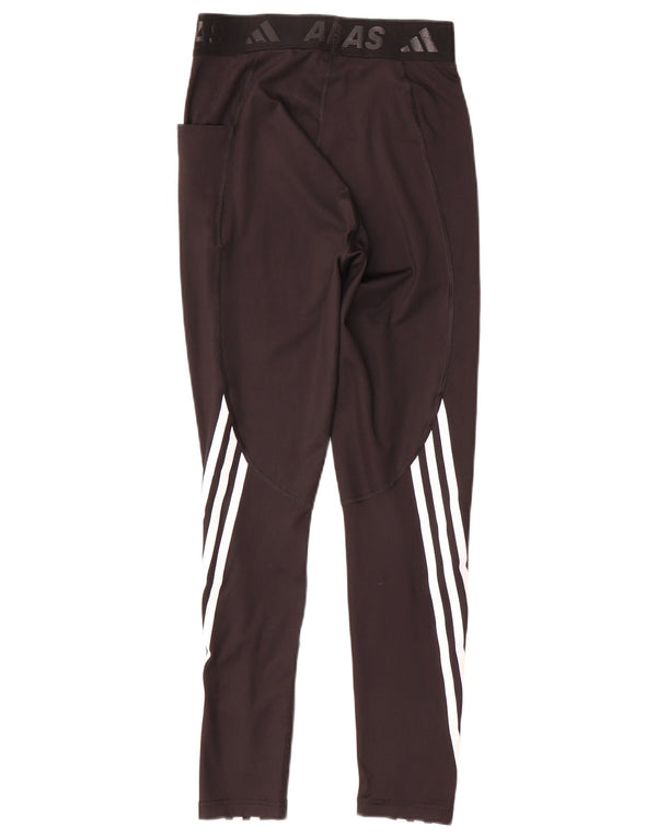 Adidas Damen Aeroready Graphic Leggings UK 8/10 Small Schwarz