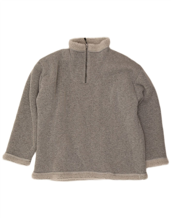 FHB Herren-Sweatshirt mit Reißverschluss, Sherpa-Sweatshirt, XL, grau, Polyester