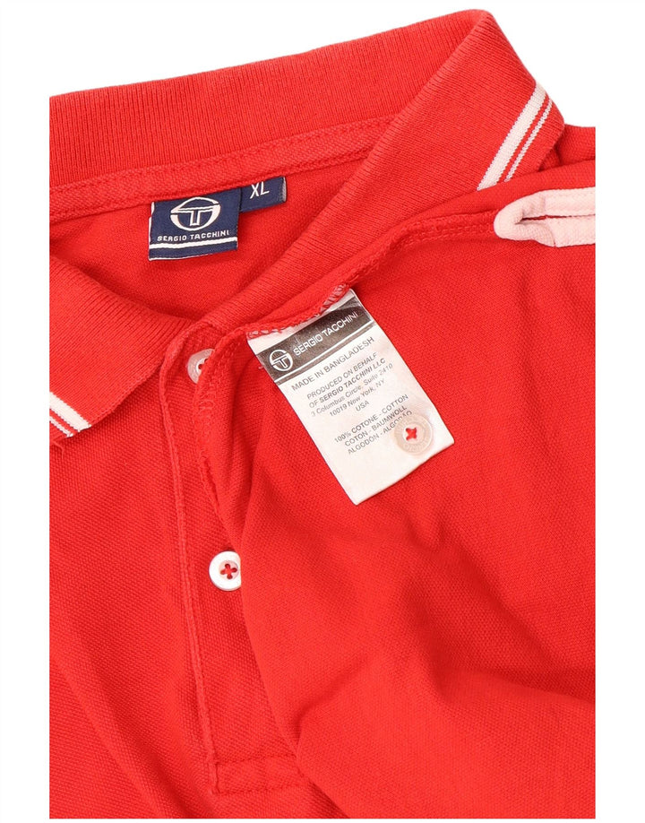 Sergio Tacchini Herren Poloshirt XL Rot Baumwolle