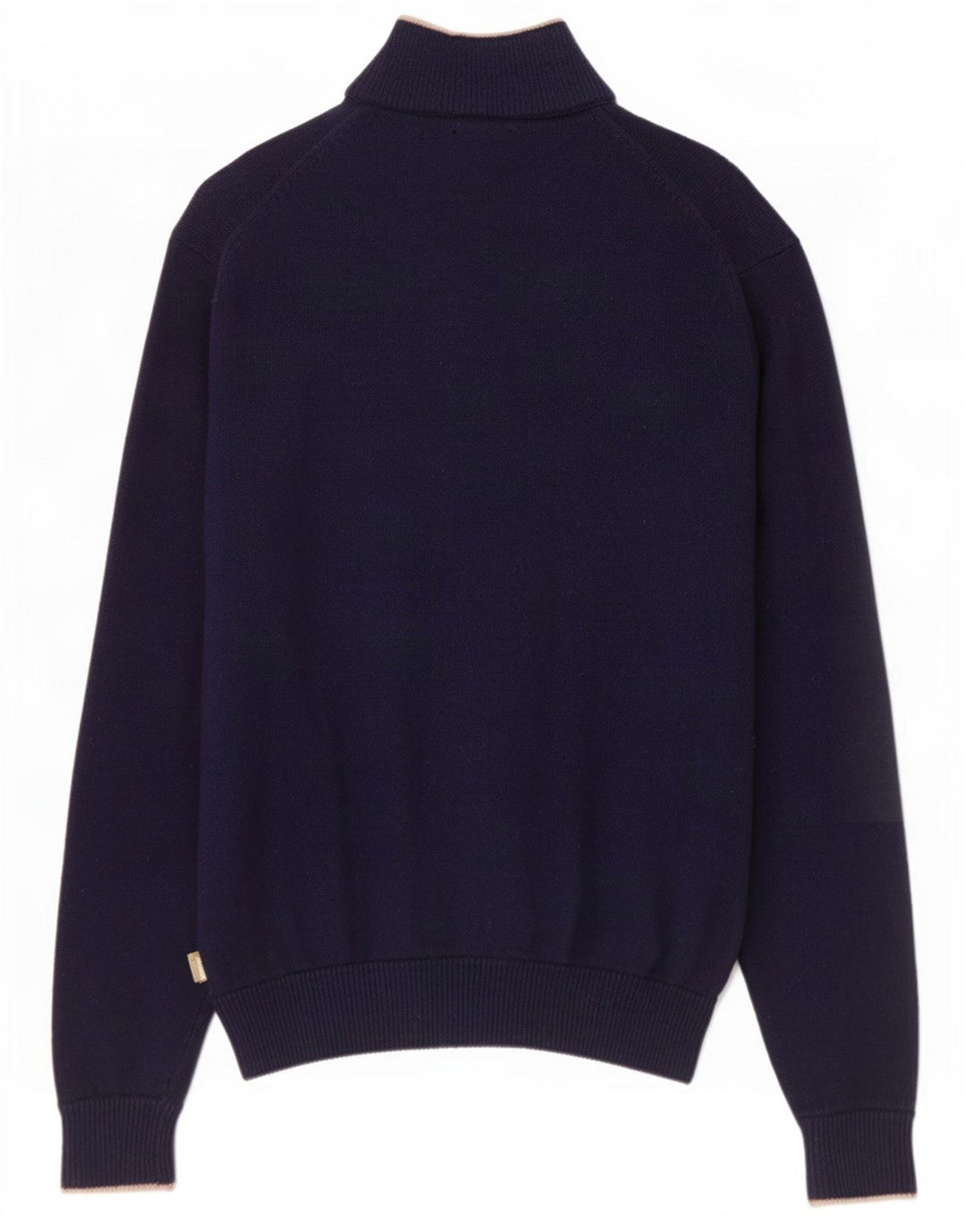 Musto Herren-Pullover mit Reißverschluss am Hals, groß, marineblaue Lammwolle