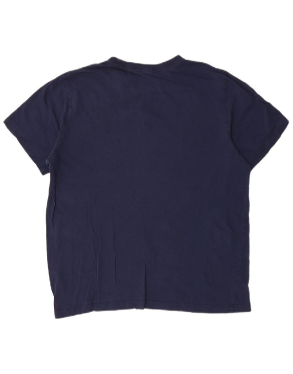 Nike Herren T-Shirt Top Large Marineblau Baumwolle