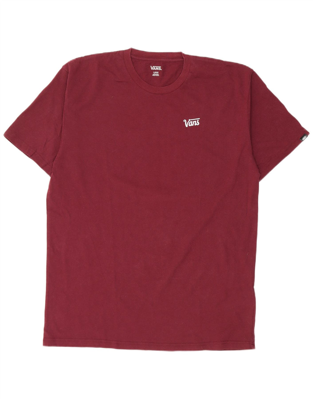 Vans Herren T-Shirt Top Large Burgund Baumwolle