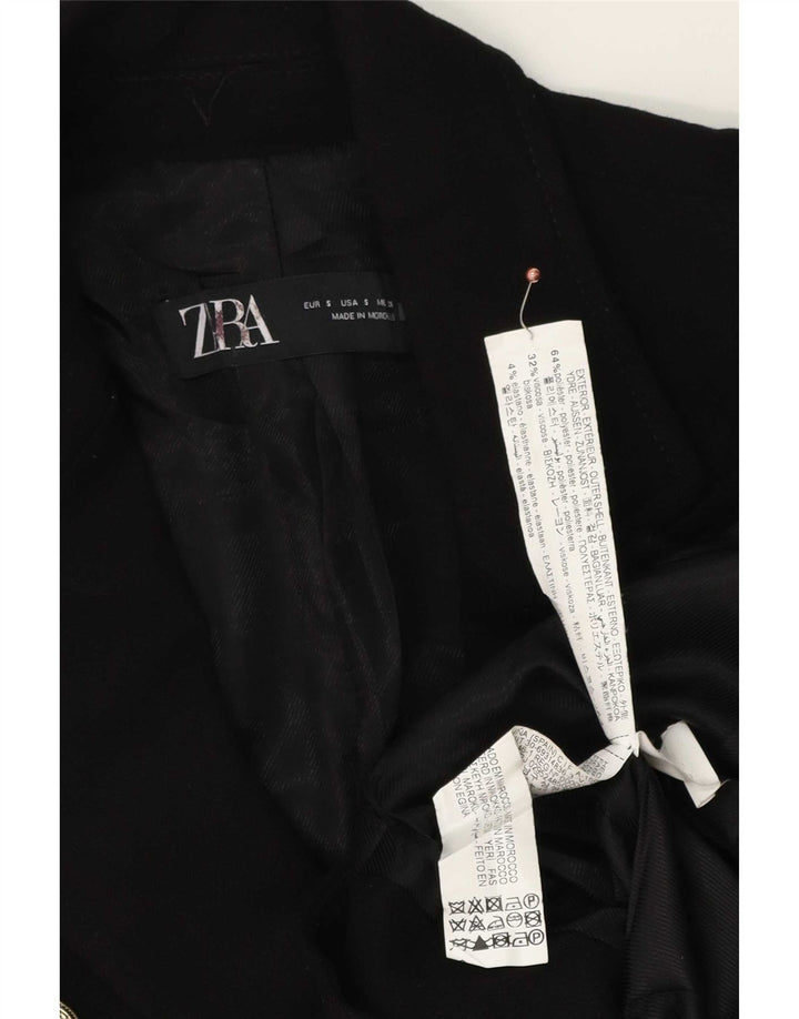 Zweireihiger Blazer für Damen von Zara, Gr. 10, Größe S, Schwarz, Polyester