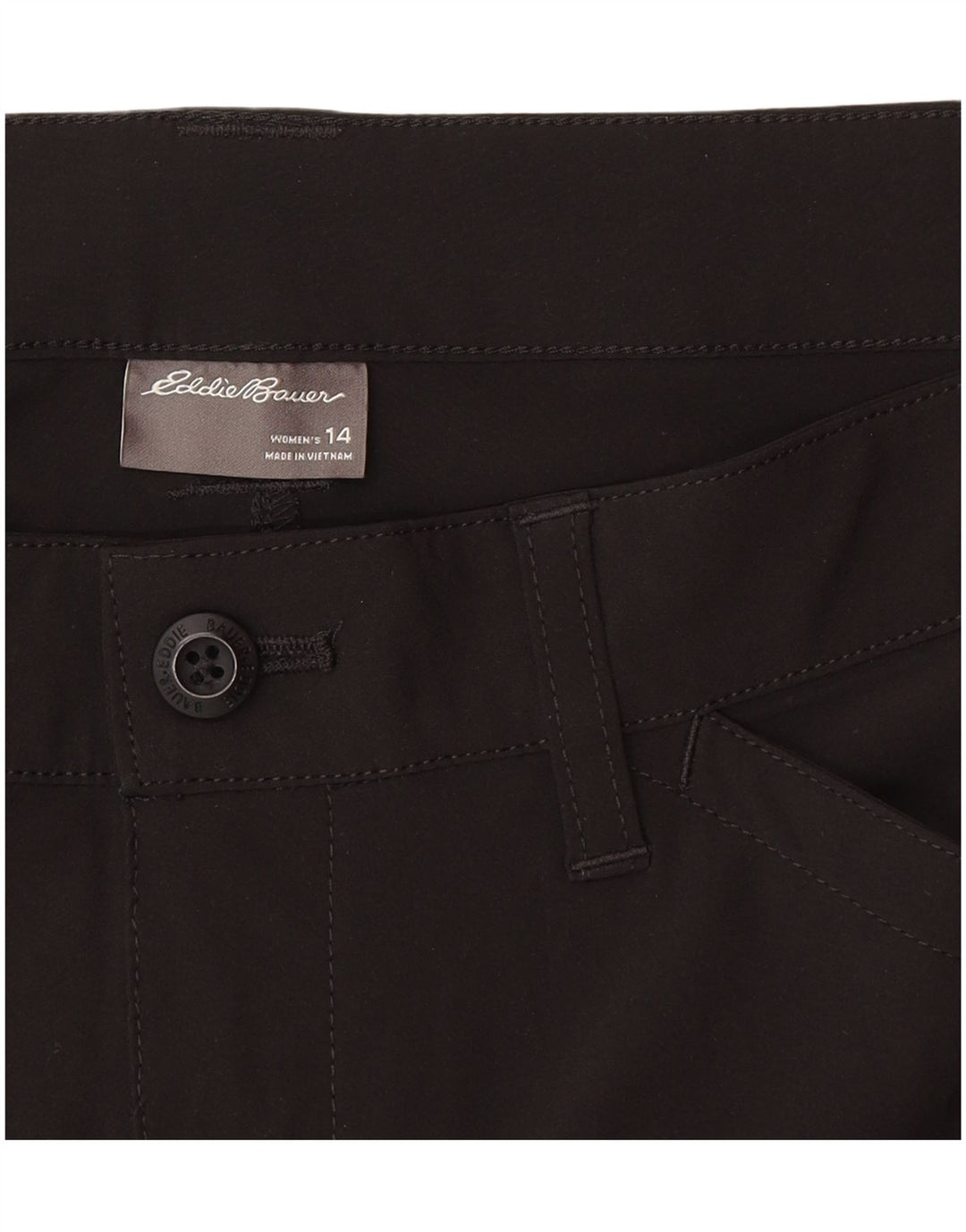 Eddie Bauer Damen Freizeitshorts US 14 XL W34 Schwarz Polyester